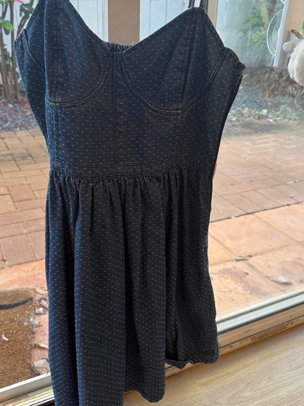 Free People Navy Blue Polka Dot Sweetheart Sundress